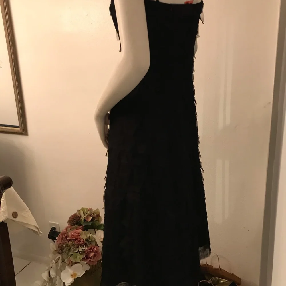 BCBG Maxazria black tulle layered Designer Dress - Picture 6 of 15